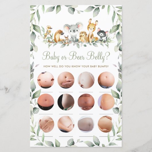 オーストラリアの動物シャワーベビーまたはビールベリーゲーム (正面)