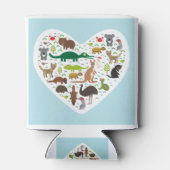 オーストラリアの動物ハート 缶クーラー (裏面)