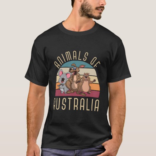 オーストラリアの動物レトロカンガルーコアラクッカA Tシャツ (正面)