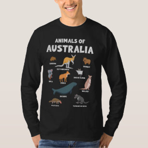 オーストラリアの動物 – オーストラリア動物教育 Tシャツ