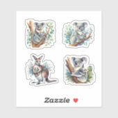 オーストラリアの動物 コアラとカンガルー シール (シート)