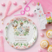 オーストラリアの動物、ピンクのフローラ少女のベビーシャワー ペーパープレート (パーティー)