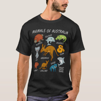 オーストラリアの動物 レトロ Tシャツ