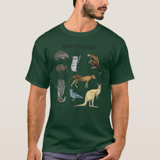 オーストラリアの動物 動物の世界 教育用フリーズ Tシャツ