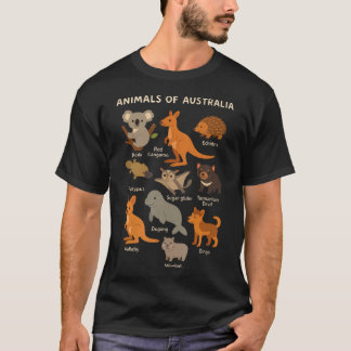 オーストラリアの動物 教育的オーストラリア Tシャツ