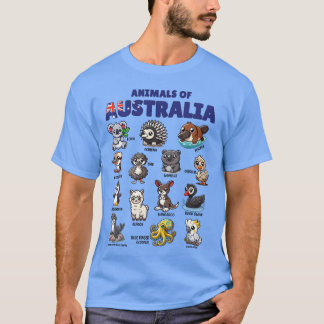 オーストラリアの動物 教育 オーストラリアの動物たち Tシャツ
