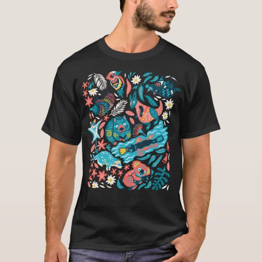 オーストラリアの動物 Tシャツ (正面)