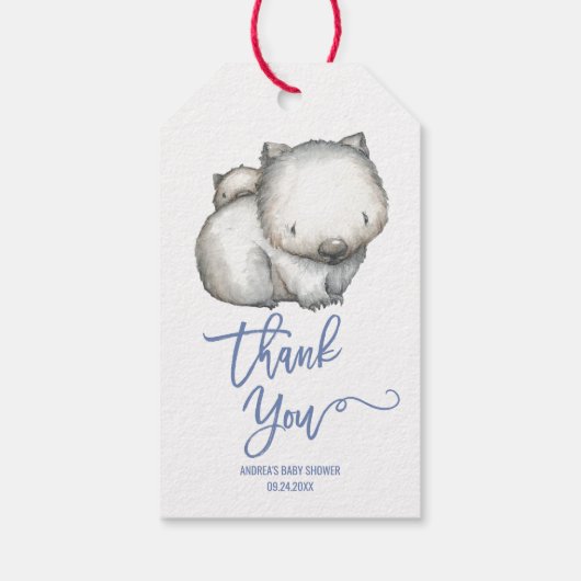 オーストラリアの動物 | Wombatありがとう ギフトタグ (裏面)