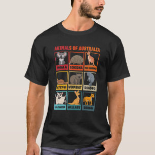 オーストラリアの動物Koala Dugong Woumbat Dingo Kan Tシャツ