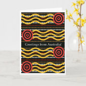 オーストラリアの原生の点の絵画からの挨拶 カード (黄色い花)