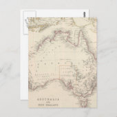 オーストラリアの古地図 (1848) ポストカード (正面/裏面)