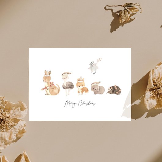 オーストラリアの可愛い原生動物のクリスマス シーズンカード