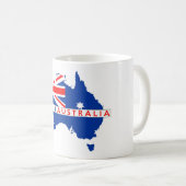 オーストラリアの国の地図の旗プロダクトラベルで作られる コーヒーマグカップ (正面右)