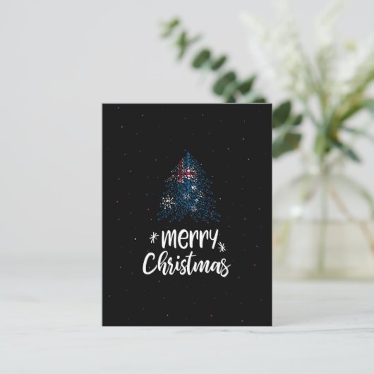 オーストラリアの国旗と一緒にクリスマスを祝おう シーズンポストカード (スタンド正面)