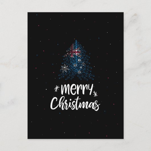 オーストラリアの国旗と一緒にクリスマスを祝おう シーズンポストカード (正面)