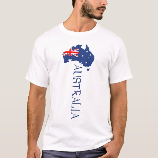 オーストラリアの国旗地図 Tシャツ (正面)
