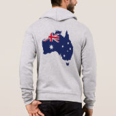 オーストラリアの地図と国旗の青 パーカ (裏面)