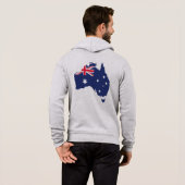 オーストラリアの地図と国旗の青 パーカ (裏面フル)