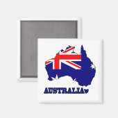 オーストラリアの地図に掲げる国旗 マグネット (正面/裏面)