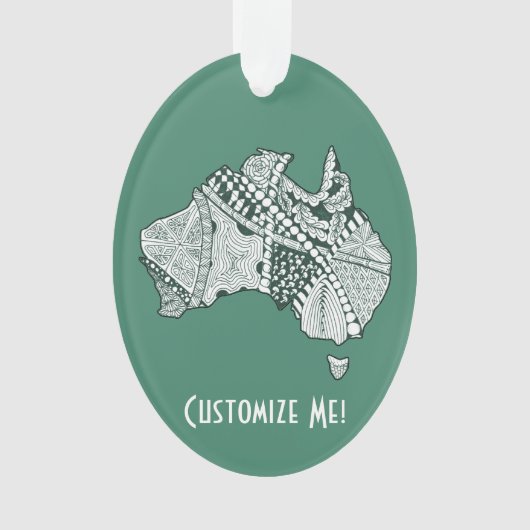 オーストラリアの地図の芸術 オーナメント (正面)