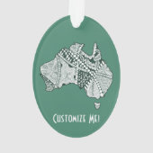 オーストラリアの地図の芸術 オーナメント (裏面)