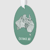 オーストラリアの地図の芸術 オーナメント (正面)