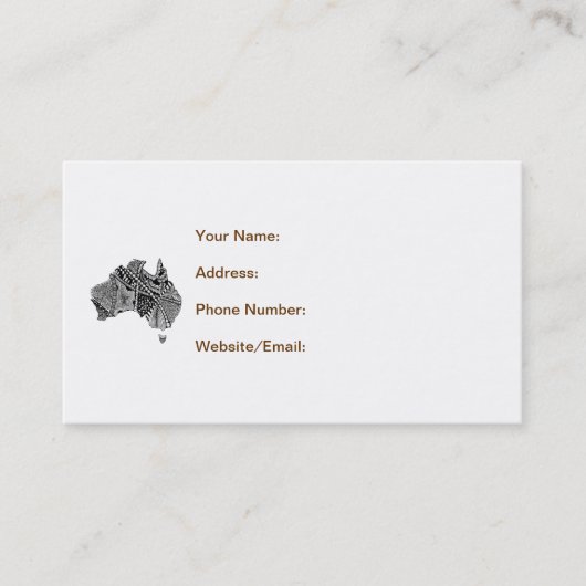 オーストラリアの地図アートドール 名刺 (正面)