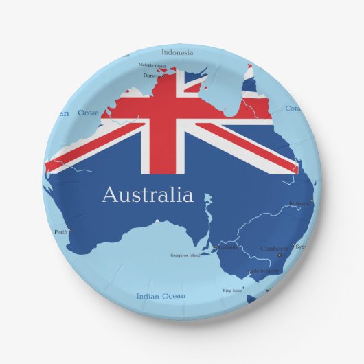 オーストラリアの地図オーストラリア紙プレート ペーパープレート (正面)
