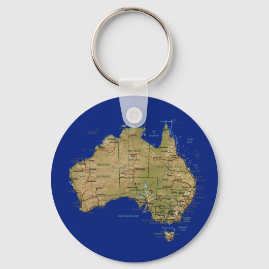 オーストラリアの地図キーチェーン キーホルダー (正面)