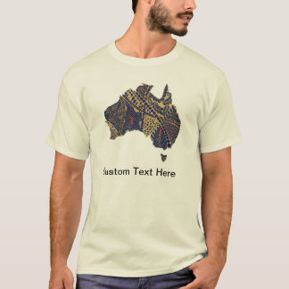 オーストラリアの地図タン・ブルー・レッド Tシャツ