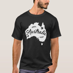 オーストラリアの地図トラベル&動物州ホームオーストラリア Tシャツ