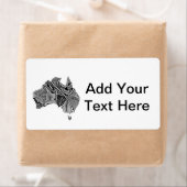 オーストラリアの地図ドードル ラベル (インサイチュ)