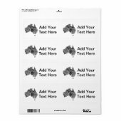 オーストラリアの地図ドードル ラベル (フルシート)