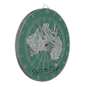 オーストラリアの地図ドールアート ダーツボード (正面左)