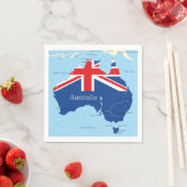オーストラリアの地図紙ナプキンス スタンダードカクテルナプキン (インサイチュ)