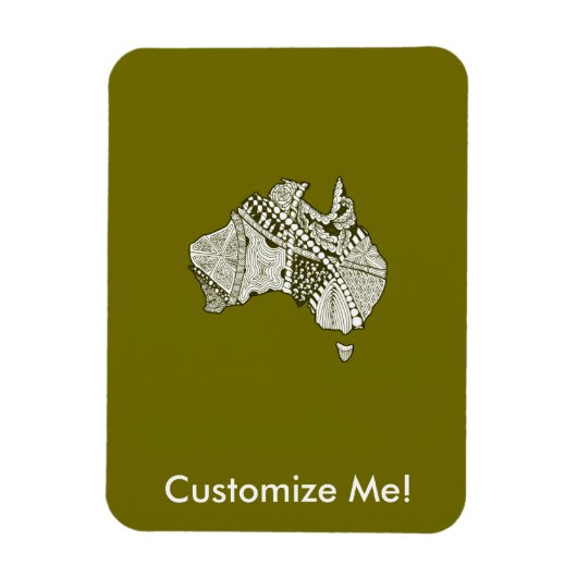 オーストラリアの地図芸術 マグネット (縦)