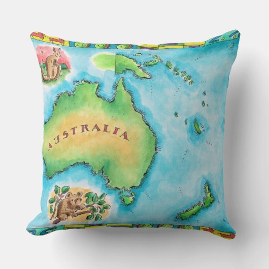 オーストラリアの地図 クッション (正面)