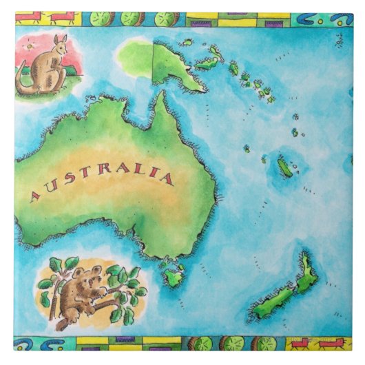 オーストラリアの地図 タイル (正面)