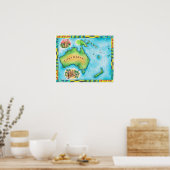 オーストラリアの地図 ポスター (キッチン)