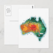 オーストラリアの地図 ポストカード (正面/裏面)