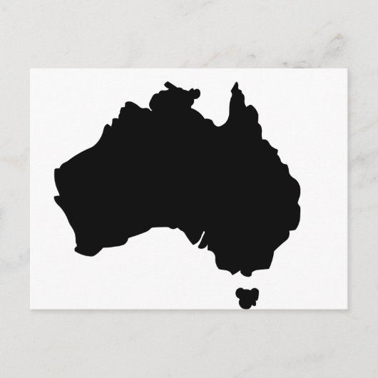 オーストラリアの地図 ポストカード (正面)