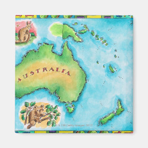 オーストラリアの地図 マグネット