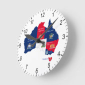 オーストラリアの地図 ラウンド壁時計 (傾斜)