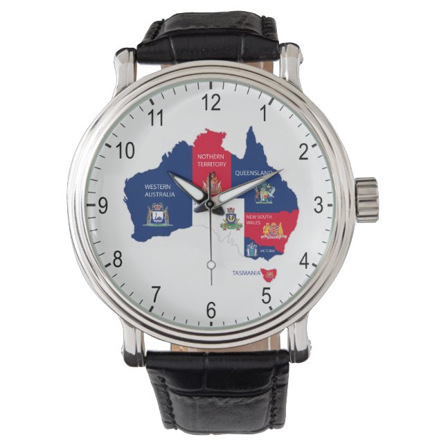 オーストラリアの地図 腕時計 (正面)