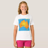 オーストラリアの地図 Tシャツ (正面フル)