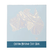 オーストラリアの地図Tan-Blue-Redメモ帳 ノートパッド (正面)