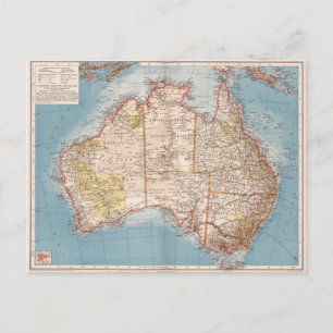 オーストラリアの地形図(1905年) ポストカード