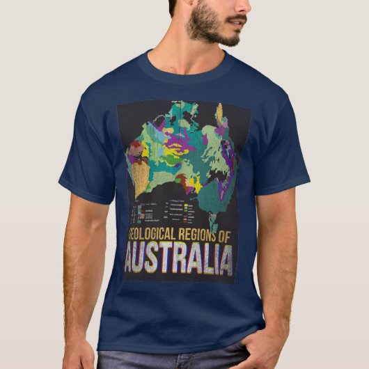 オーストラリアの地質地域地図 Tシャツ (正面)