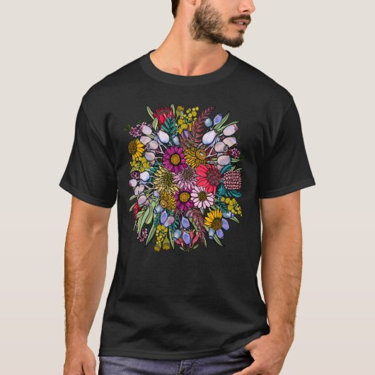 オーストラリアの夏の野花ガーデンTシャツ Tシャツ (正面)