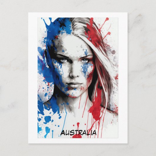 オーストラリアの女性抽象芸術 ポストカード (正面)